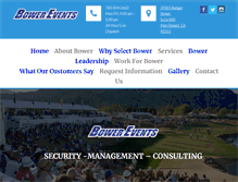 Tablet Screenshot of bowerevents.com